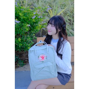 【新登場】刺繡版 Fjallraven Kanken Embroidery – Rose Whisper / Mint - Classic Size